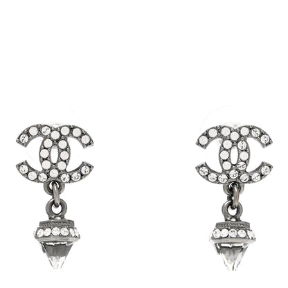 Chanel Ruthenium CC Crystal Drop Earrings 1 of 5