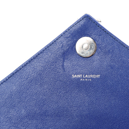 Saint Laurent Sheepskin Matelasse Chevron Monogram Medium College Bag Outremer 11 of 12