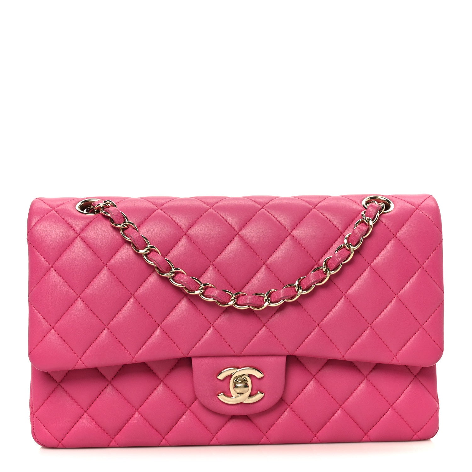 Chanel Lambskin Quilted Medium Double Flap Pink 1 of 11