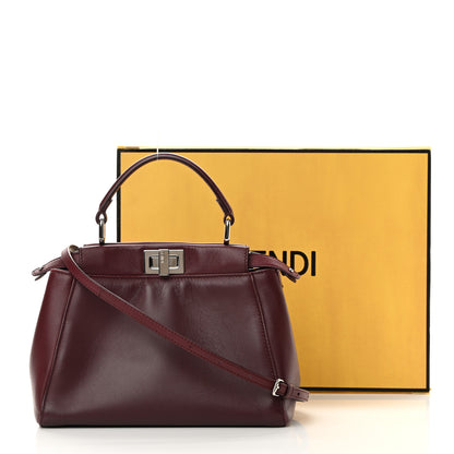 Fendi Nappa Mini Peekaboo Iconic Satchel Bordeaux 16 of 16