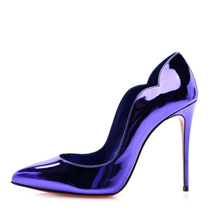 Christian Louboutin Metallic Patent Hot Chick 100 Pumps 38 Purple 1 of 7