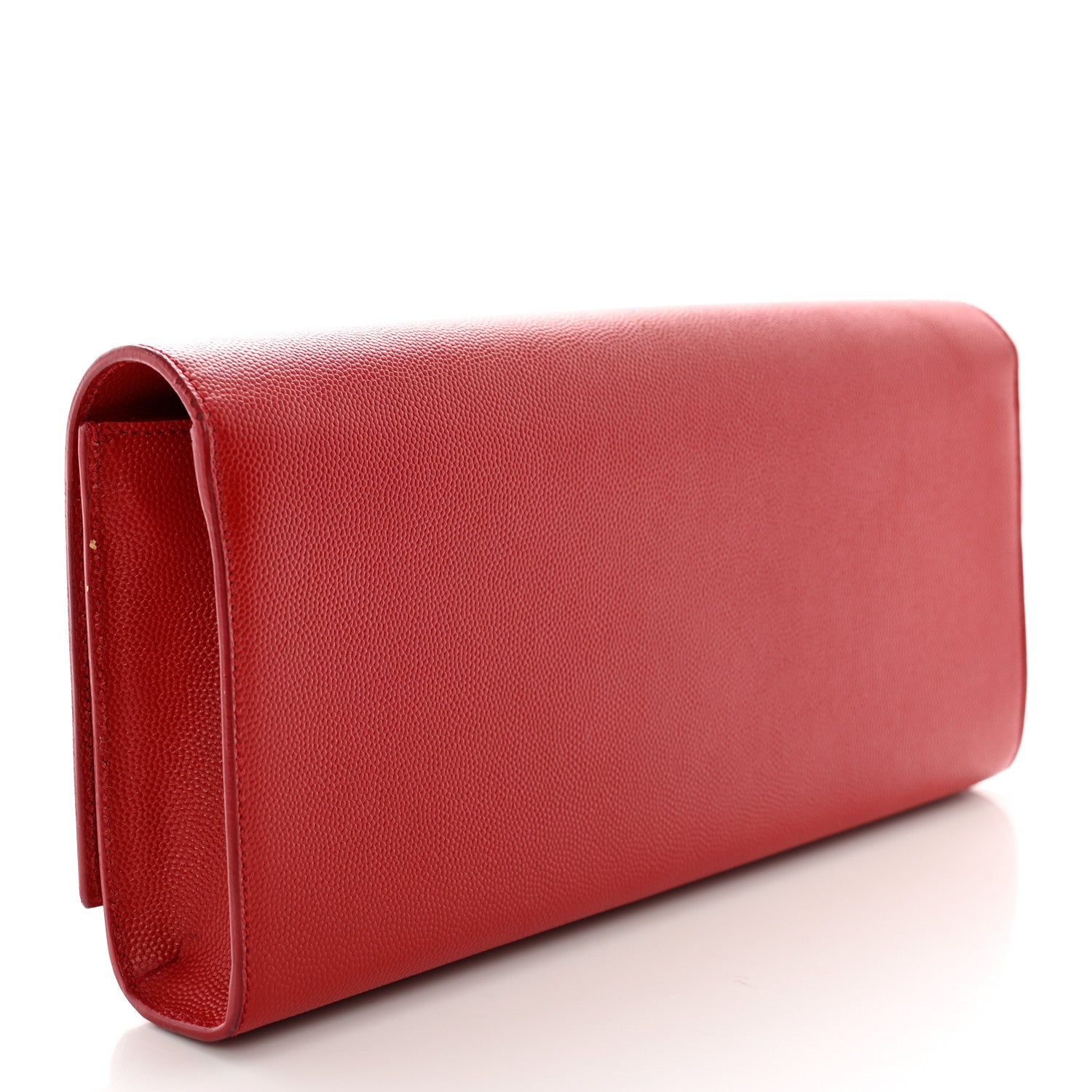 Saint Laurent Grain De Poudre Classic Monogram Cassandre Clutch New Red 3 of 15