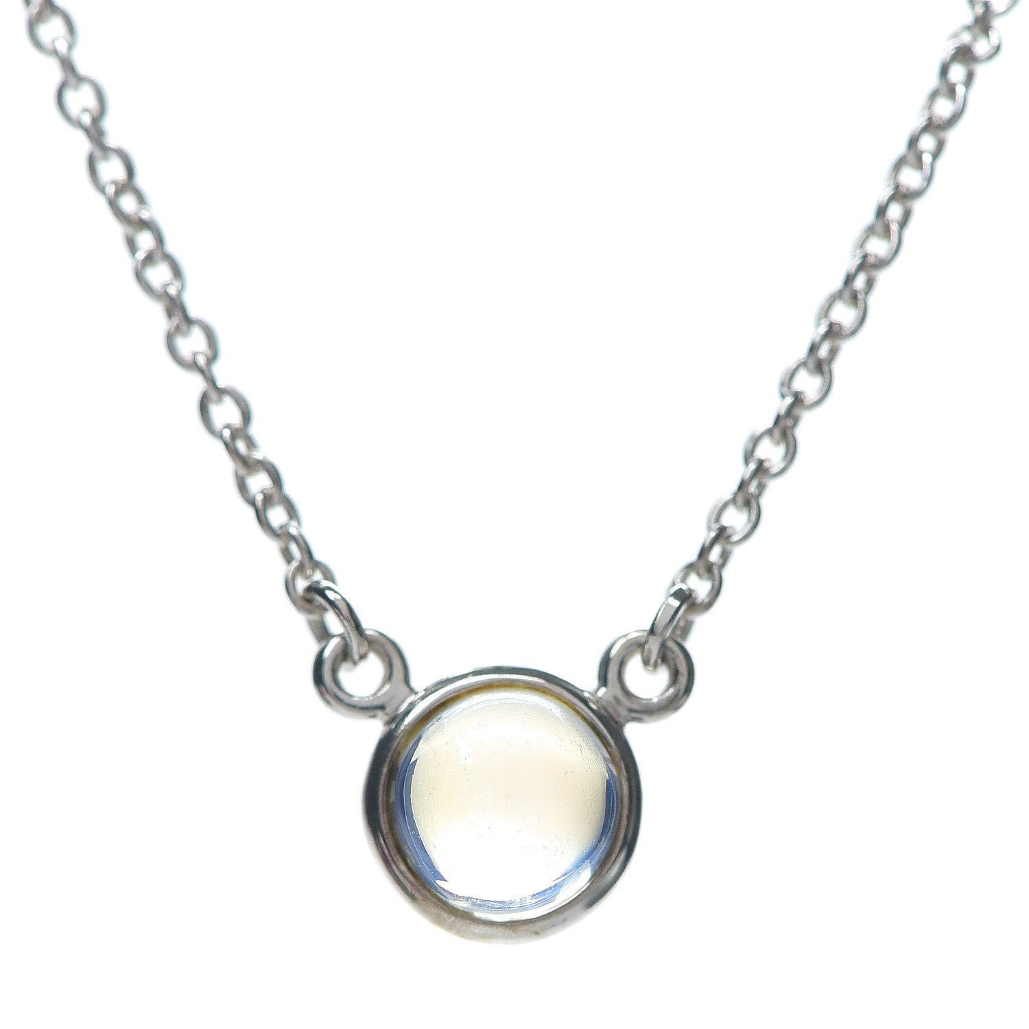 Tiffany Sterling Silver Moonstone Color By The Yard Necklace 3 of 8