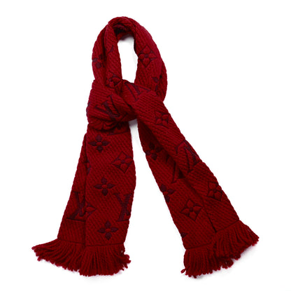 Louis Vuitton Wool Silk Logomania Scarf Rubis 1 of 4
