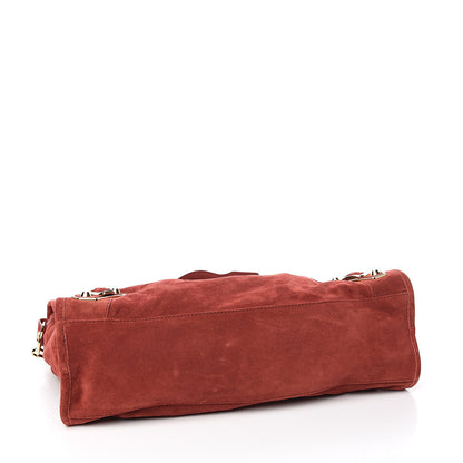 Balenciaga Baby Daim Suede Gold Metallic Edge Hardware City Bois De Rose Fonce 3 of 9