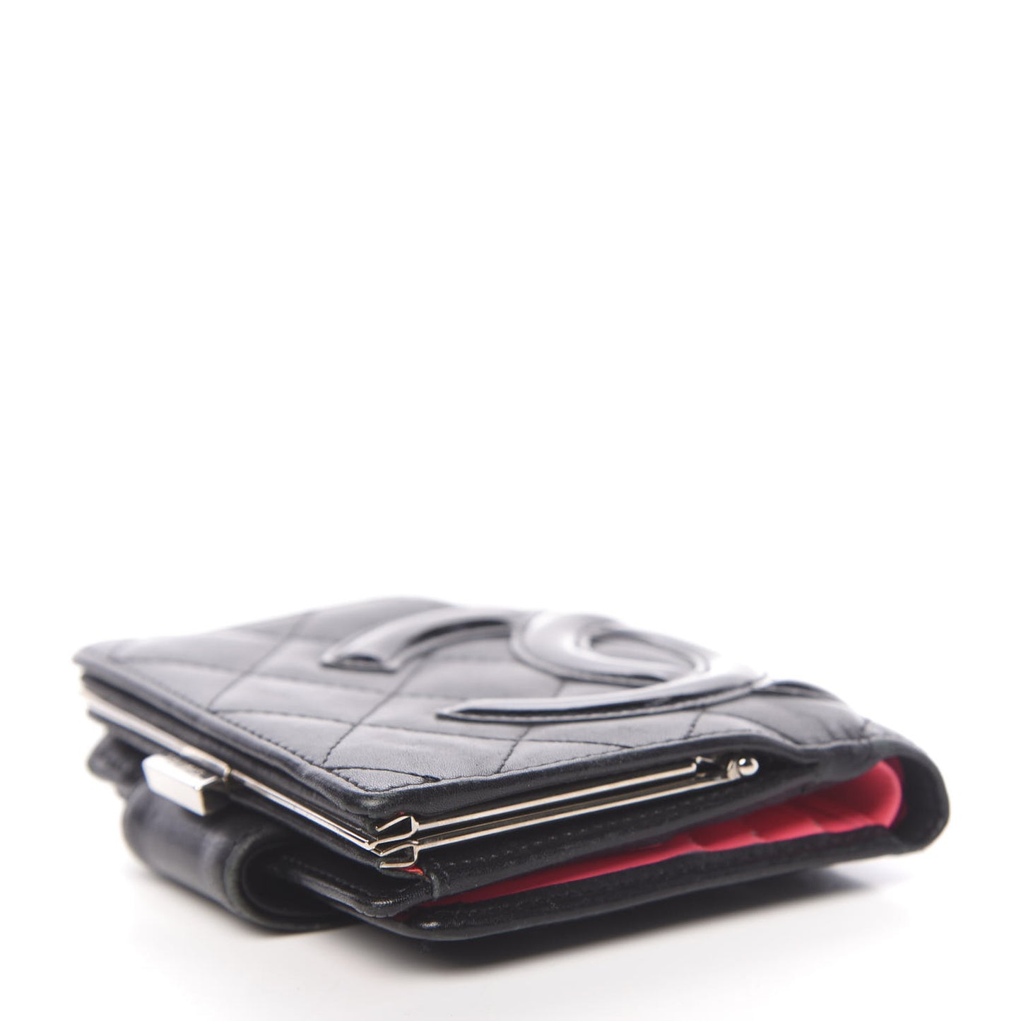 Calfskin Quilted Cambon Bi-Fold Wallet Black