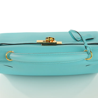 Hermes Togo Kelly Retourne 32 Bleu Atoll 24 of 24