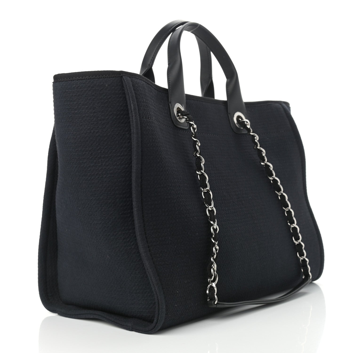 Chanel Canvas Medium Deauville Tote Black 3 of 11