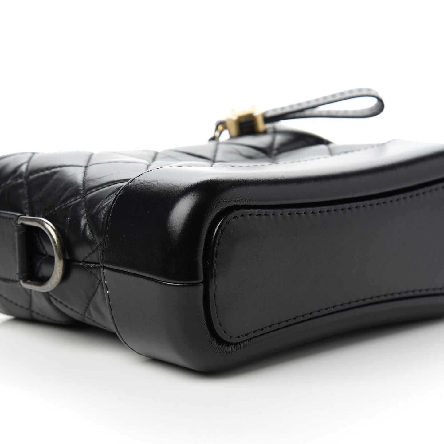 Aged Calfskin Quilted Small Gabrielle Hobo Black