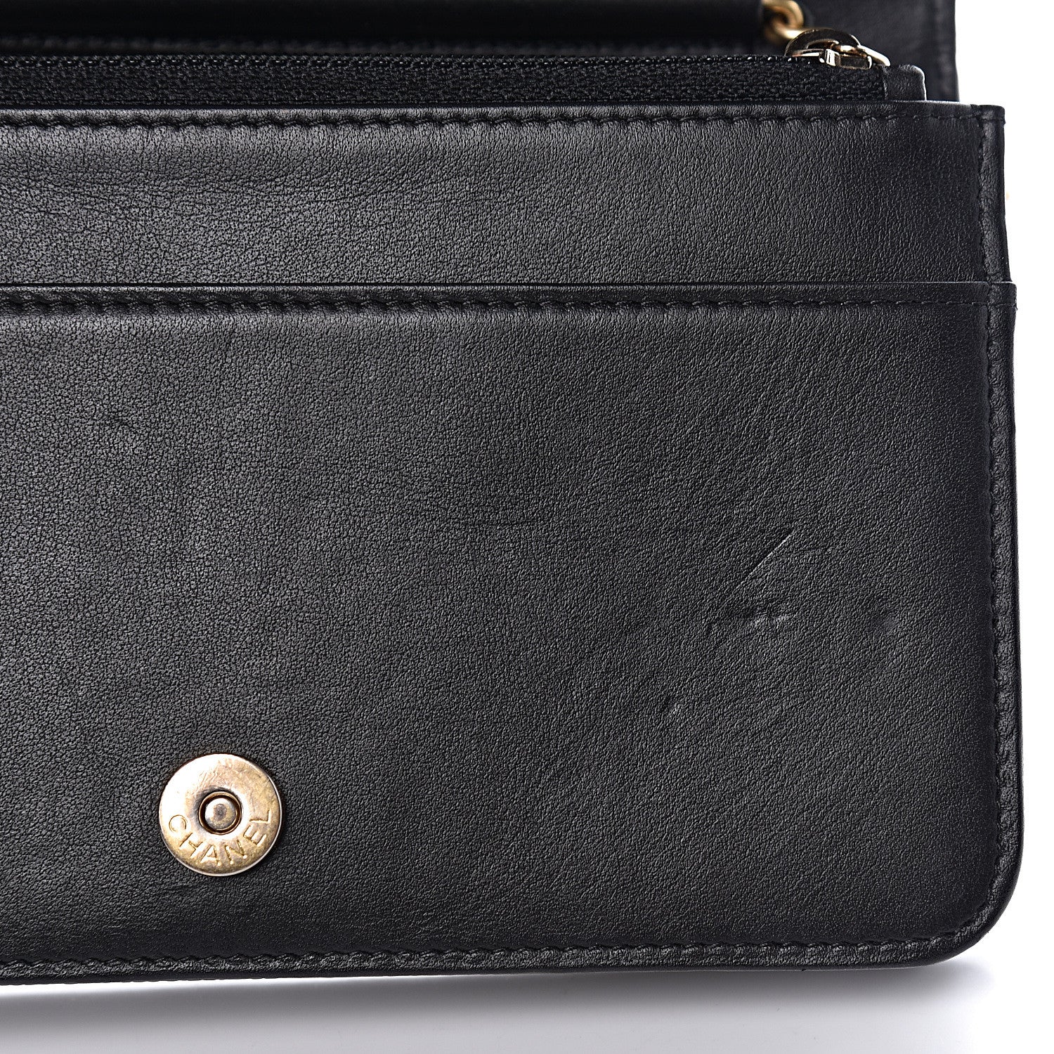 Chanel Caviar Chevron Quilted Boy Wallet On Chain WOC Black 11 of 15