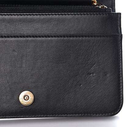 Chanel Caviar Chevron Quilted Boy Wallet On Chain WOC Black 11 of 15