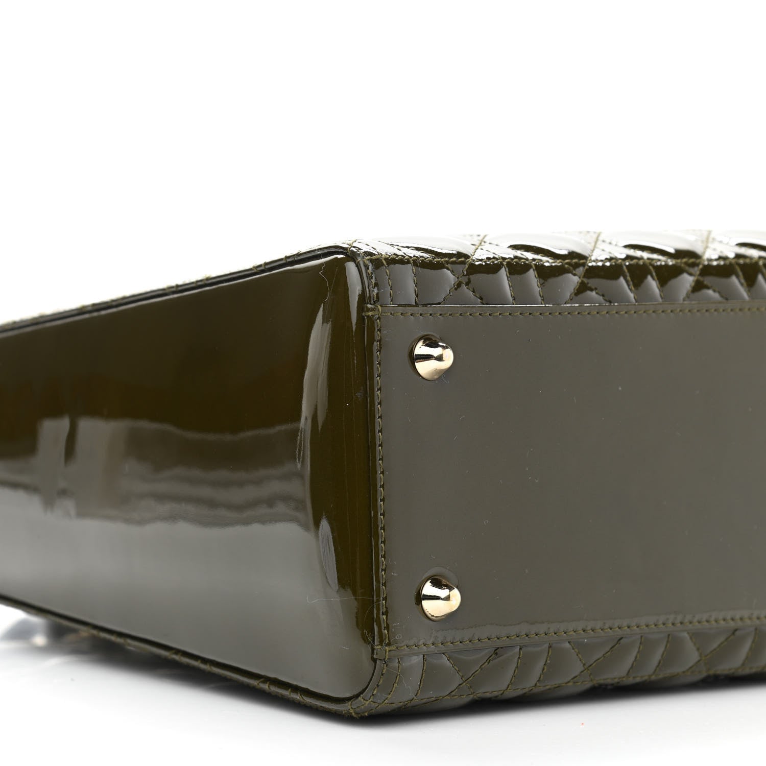 Christian Dior Patent Cannage Large Lady Dior Olive 8 of 9