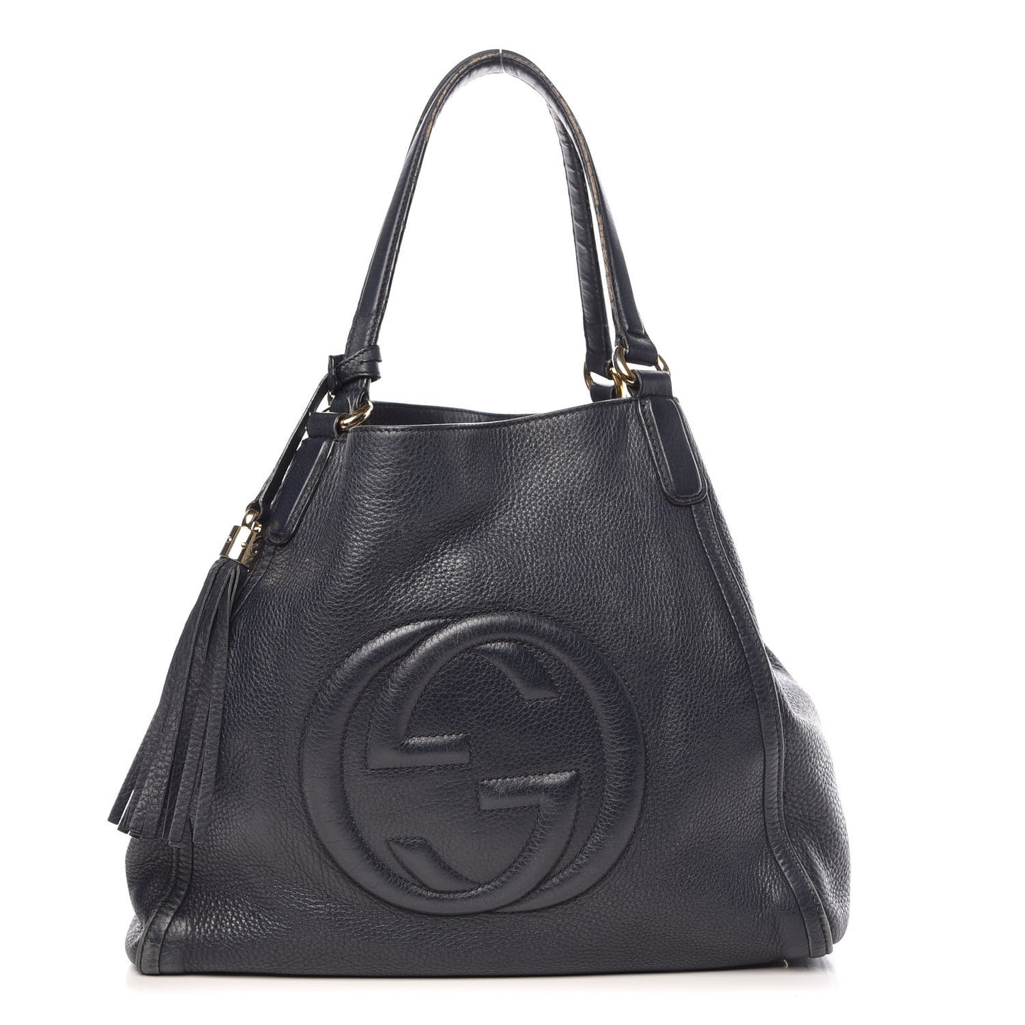 Pebbled Calfskin Medium Soho Shoulder Bag Blue