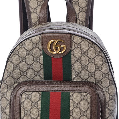 Gucci GG Supreme Monogram Calfskin Web Small Ophidia Day Backpack Beige Ebony New Acero 8 of 10