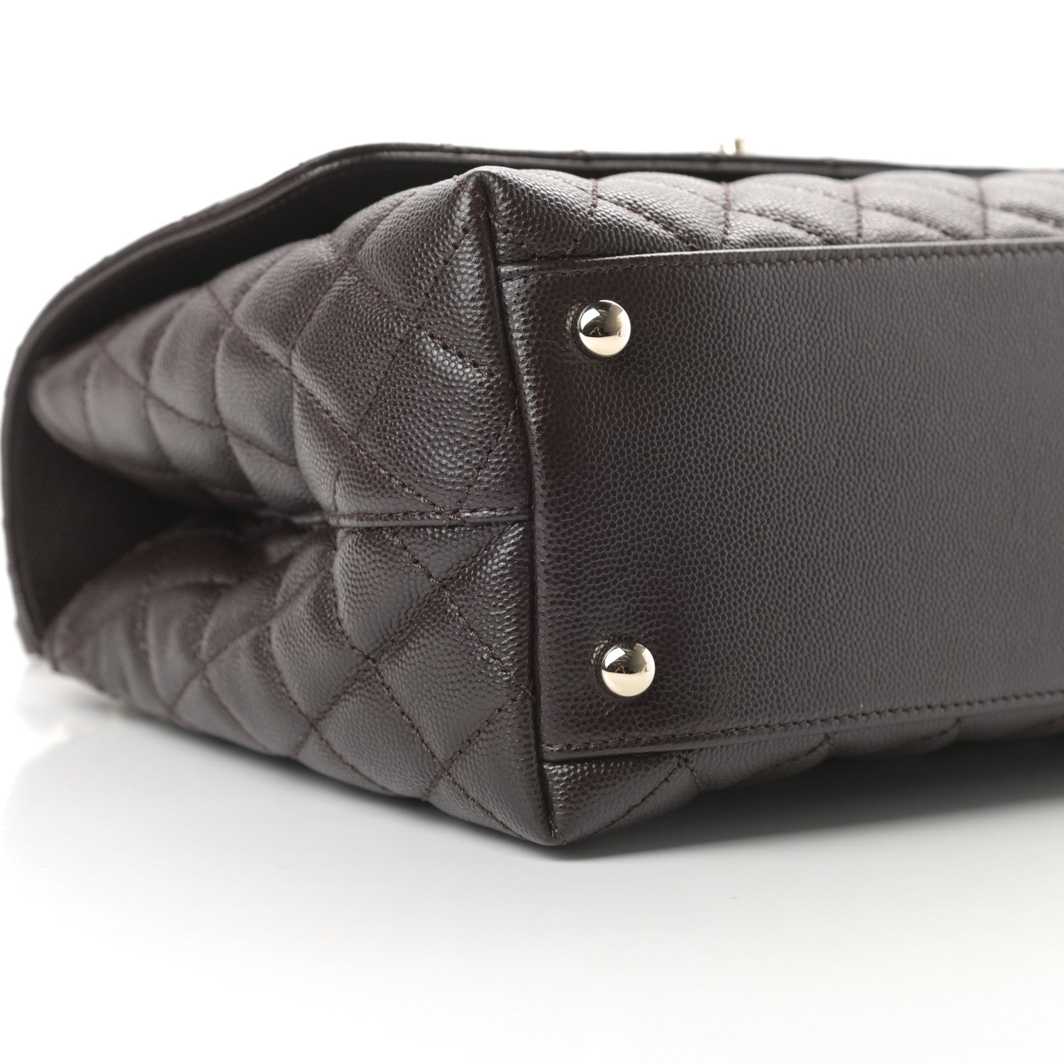 Chanel Caviar Quilted Small Coco Handle Flap Dark Brown 9 of 11
