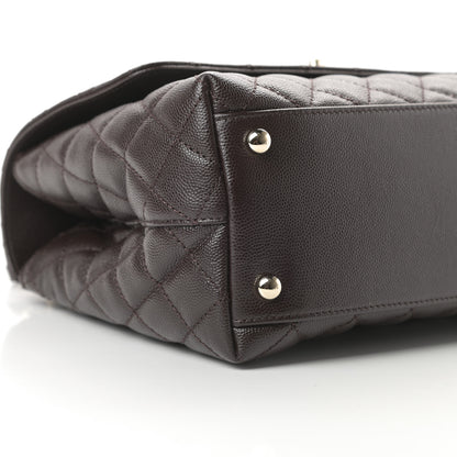 Chanel Caviar Quilted Small Coco Handle Flap Dark Brown 9 of 11