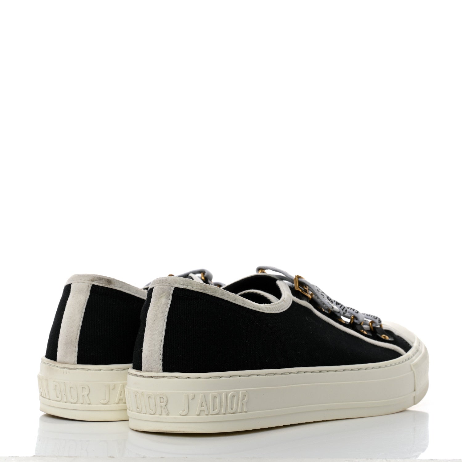 Christian Dior Canvas Dot Walk'N'Dior Low Top Sneakers 40 Black 4 of 9