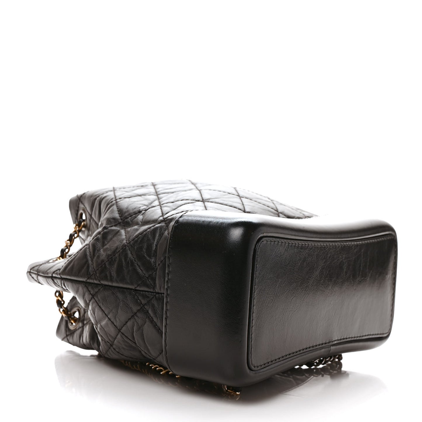 Aged Calfskin Quilted Small Gabrielle Backpack Black