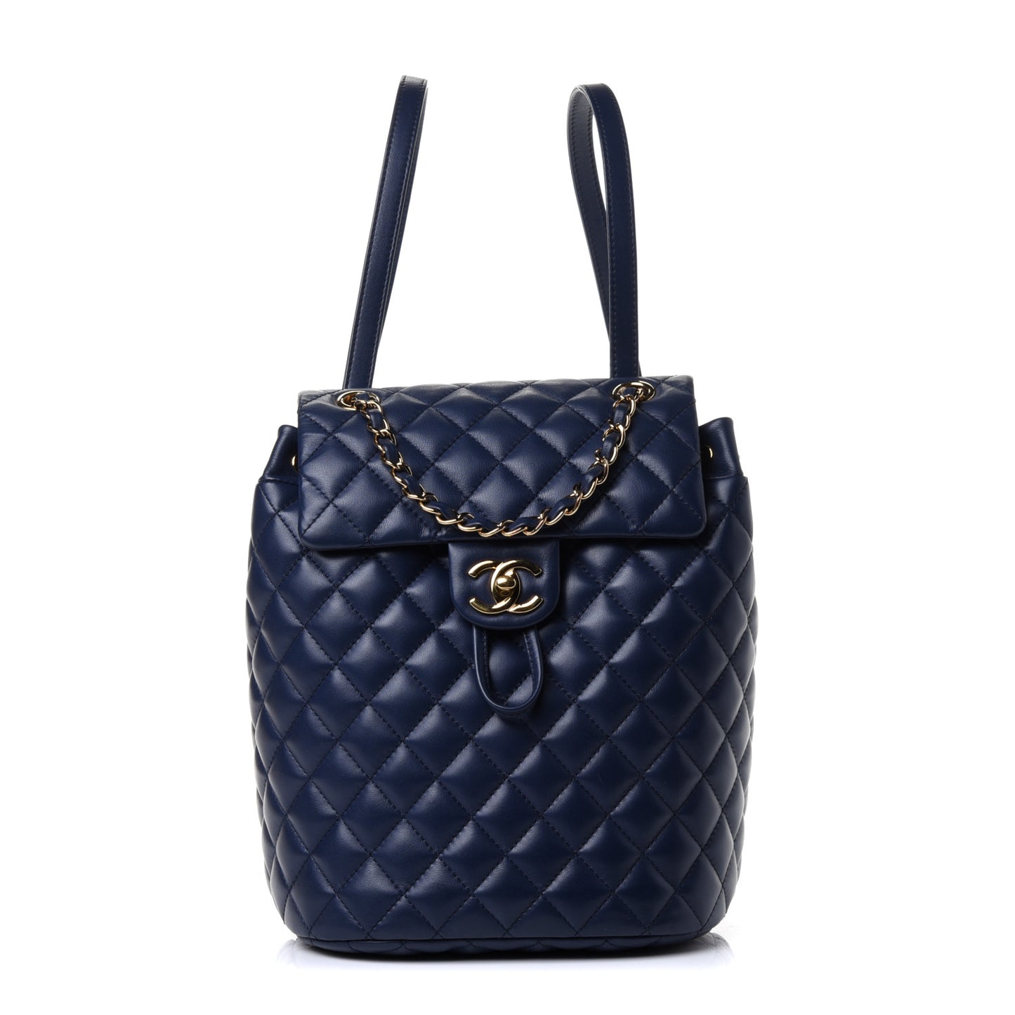 Calfskin Quilted Small Urban Spirit Backpack Navy