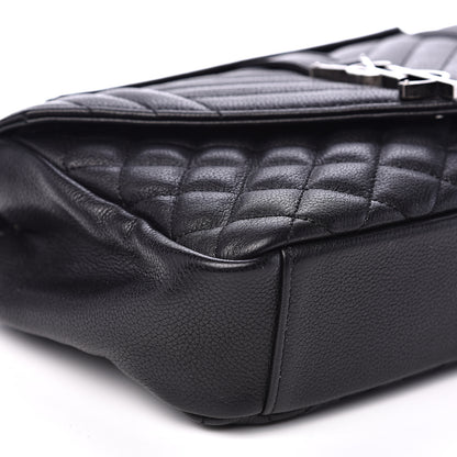 Saint Laurent Grained Calfskin Tri-Quilt Monogram Medium College Bag Black 7 of 9