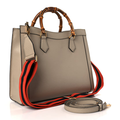 Gucci Textured Dollar Calfskin Web Medium Diana Tote Bag Oatmeal Vintage Green 3 of 10