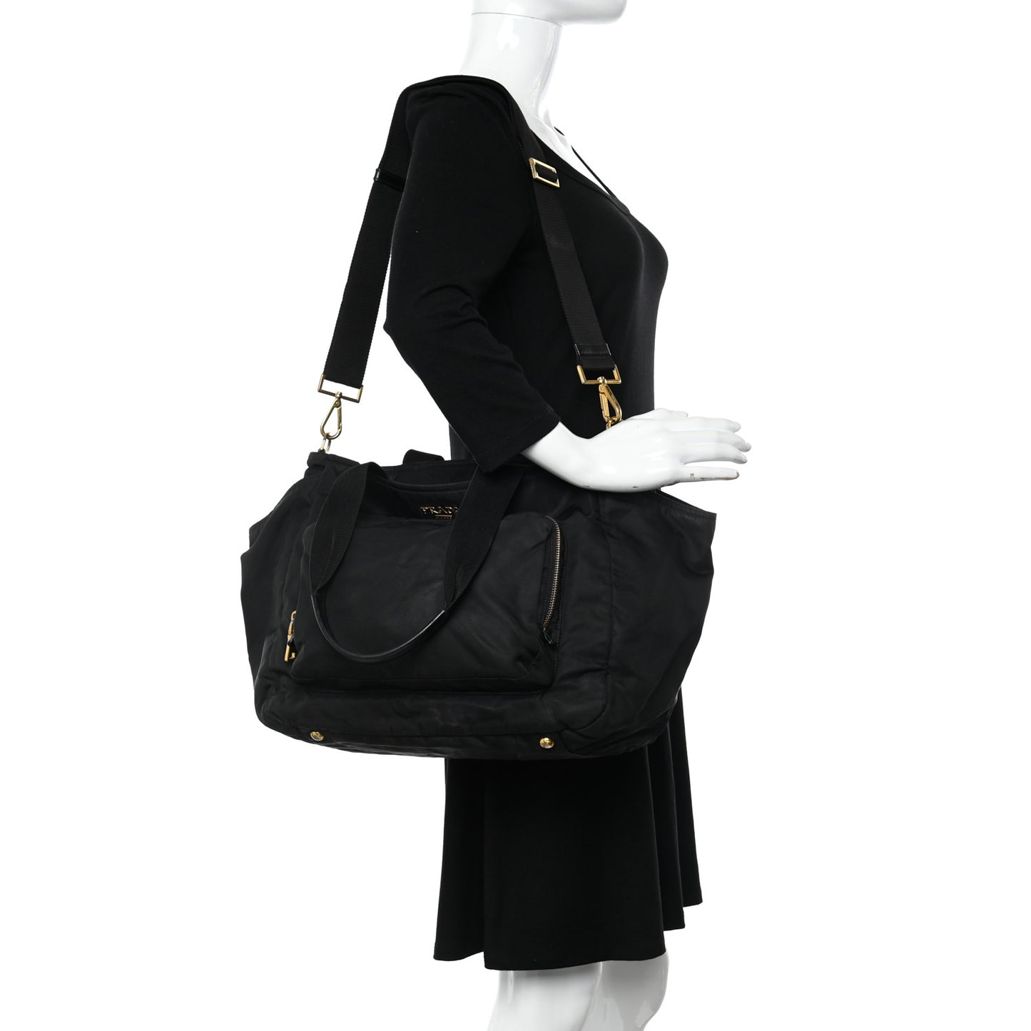 Nylon Vela Baby Bag Black