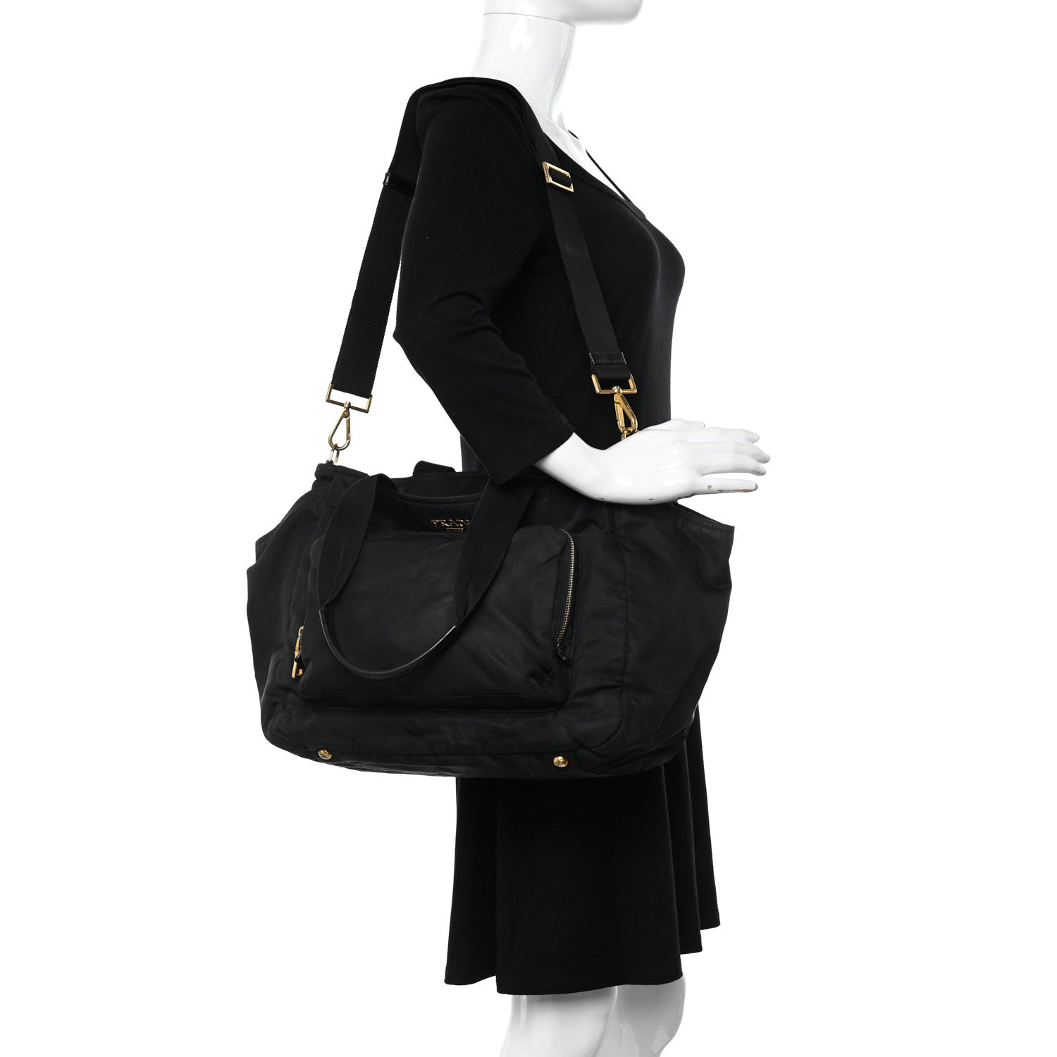 Prada Nylon Vela Baby Bag Black 2 of 20