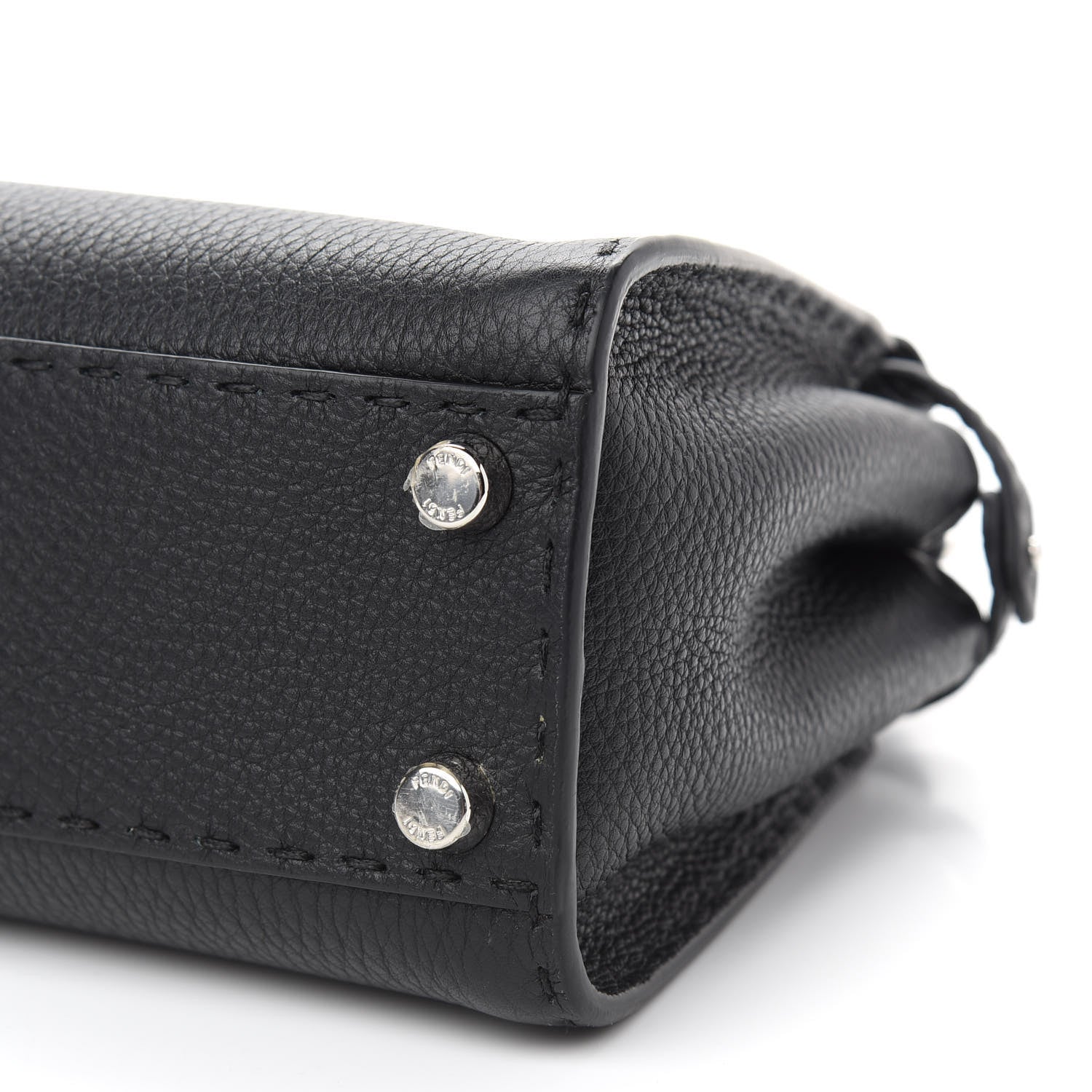 Fendi Cuoio Romano Selleria Bi-Color Mini Peekaboo Iconic Satchel Black Mou 14 of 14