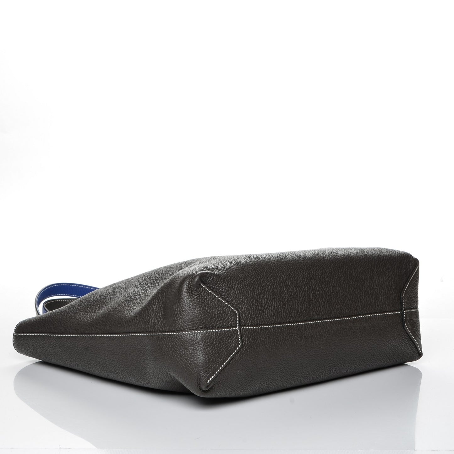 Taurillon Clemence Double Sens 36 Reversible Tote Graphite Bleu Electrique