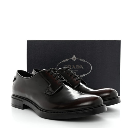 Prada Spazzolato Lace Up Oxfords 10 Bruciato Fume 9 of 9