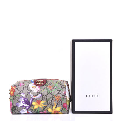 Gucci Soft GG Supreme Monogram Flora Calfskin Medium Ophidia Cosmetic Case Beige Ebony Multicolor Rosso 14 of 14