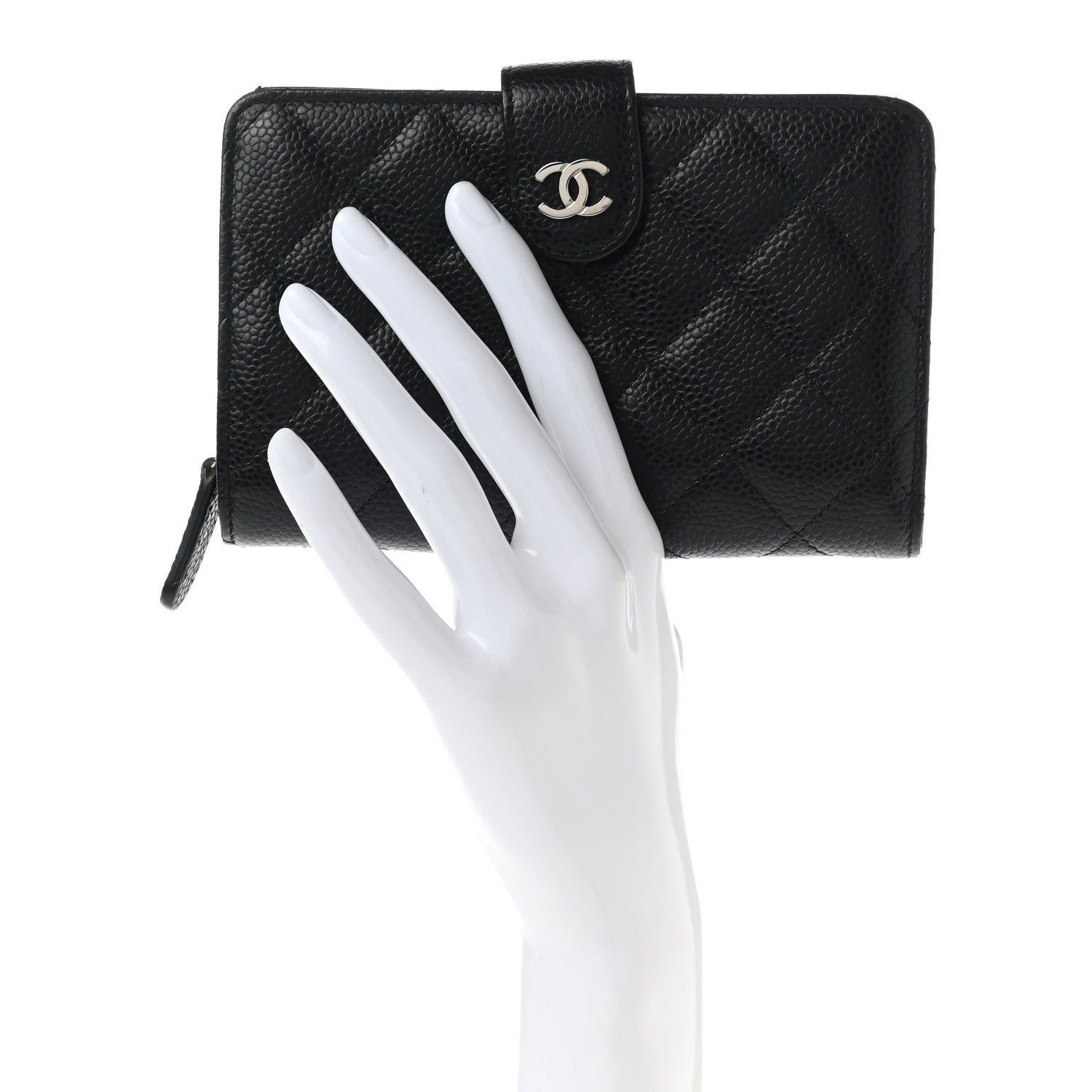 Chanel Caviar Quilted CC French Wallet Black 2 of 8