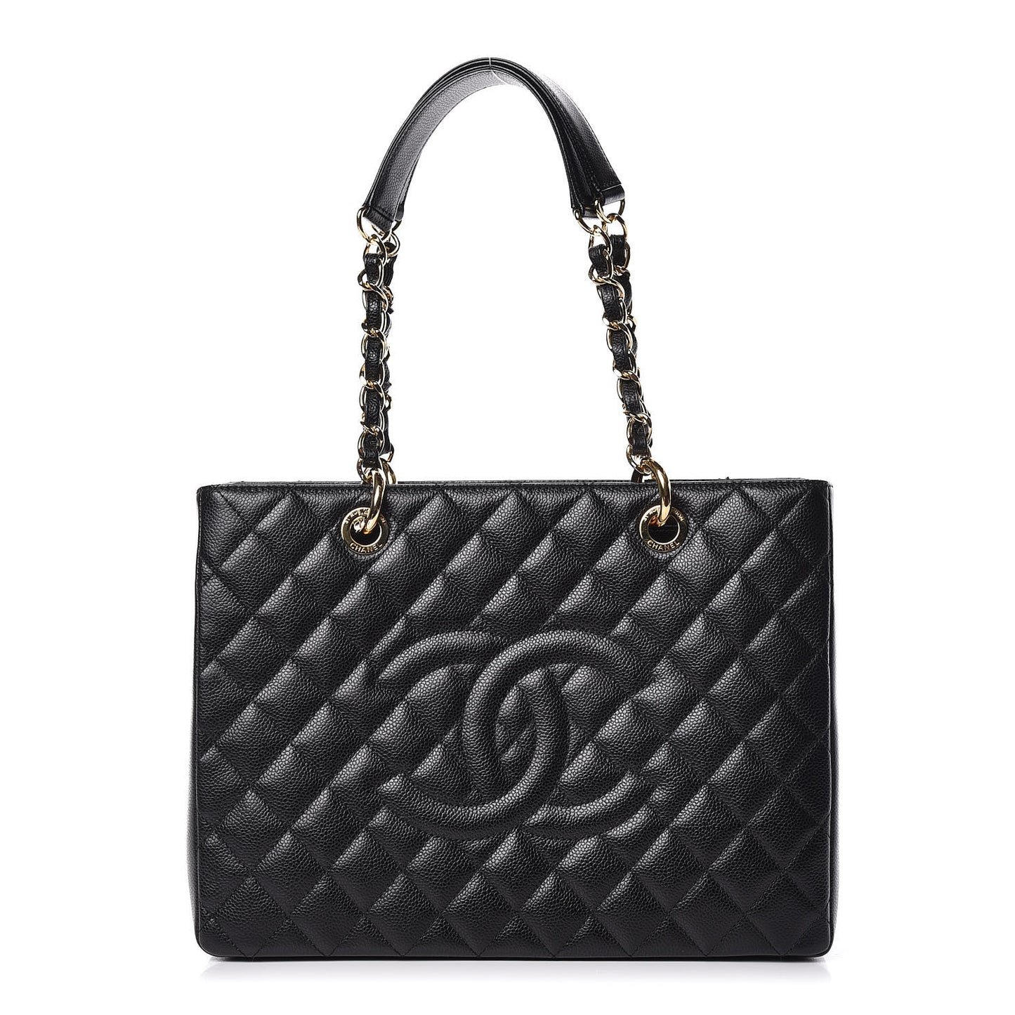 Caviar Quilted Grand Shopping Tote GST Black