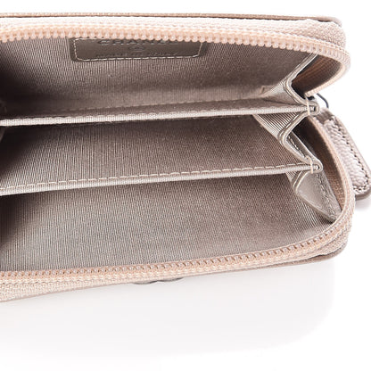Chanel Caviar Quilted Boy Zip Around Coin Purse Wallet Light Gold 5 of 8