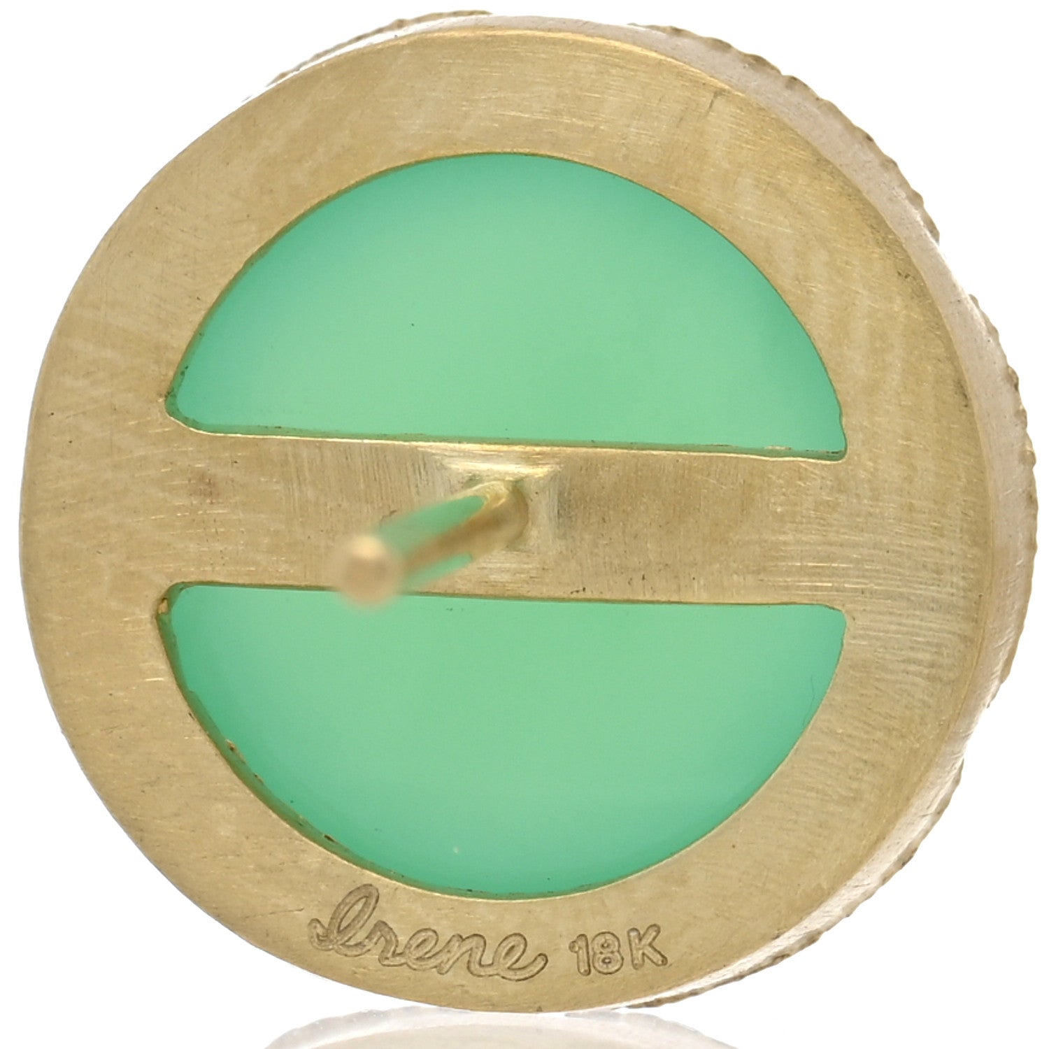 Irene Neuwirth 18K Yellow Gold Chrysoprase Classic Stud Earrings 4 of 4