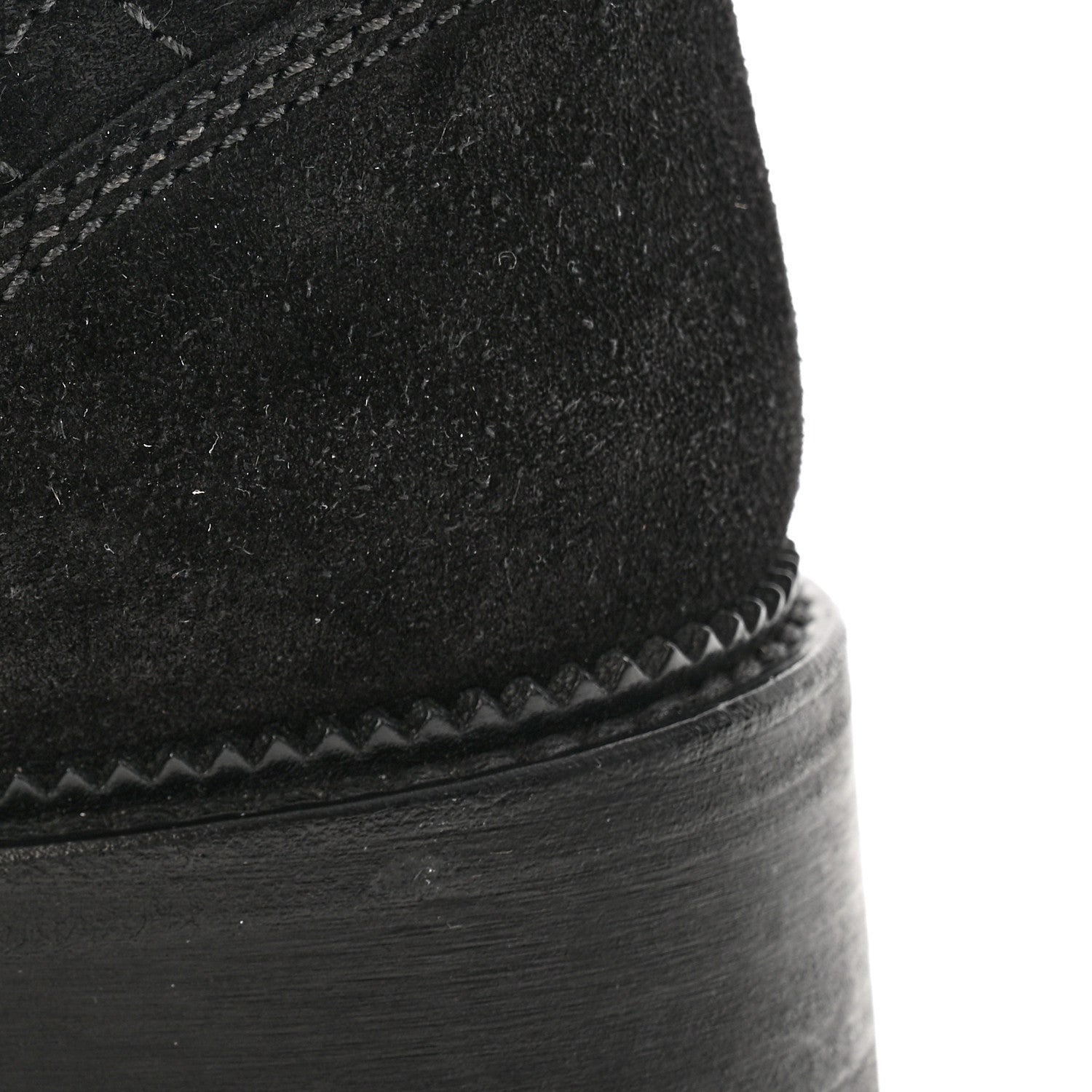 Chanel Suede Calfskin Quilted Lace Up Boots 38 Black 22 of 22