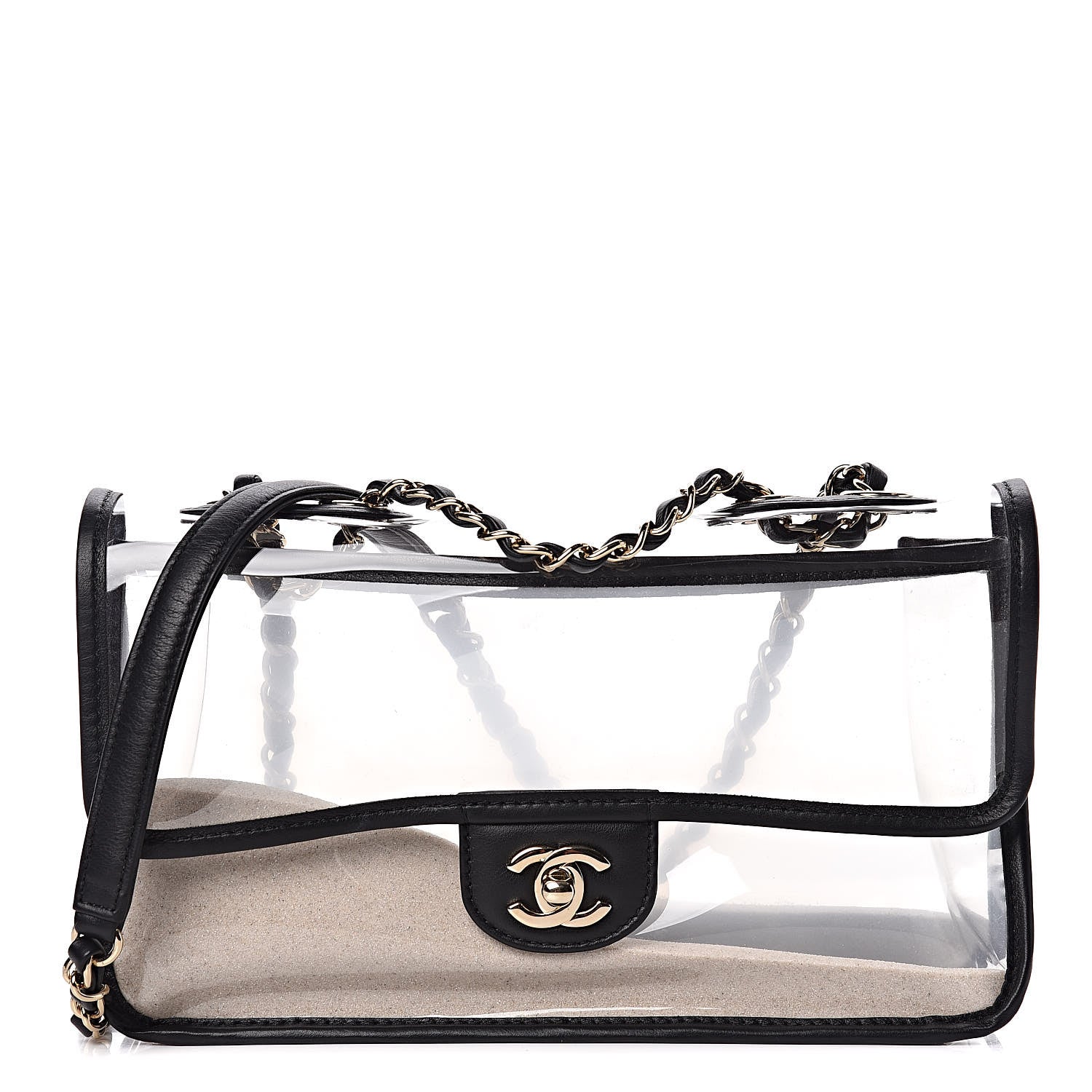 Chanel Lambskin PVC Medium Coco Sand Flap Black 1 of 14