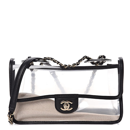 Chanel Lambskin PVC Medium Coco Sand Flap Black 1 of 14