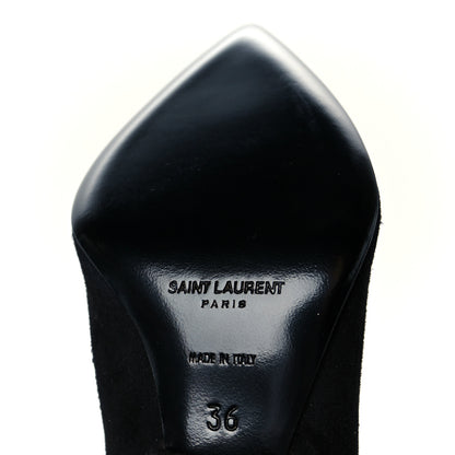 Saint Laurent Kid Scamosciato Niki 85 Wedge Booties 36 Black 8 of 10