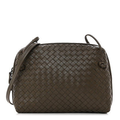 Bottega Veneta Nappa Intrecciato Nodini Crossbody Messenger Taupe Grey 1 of 11