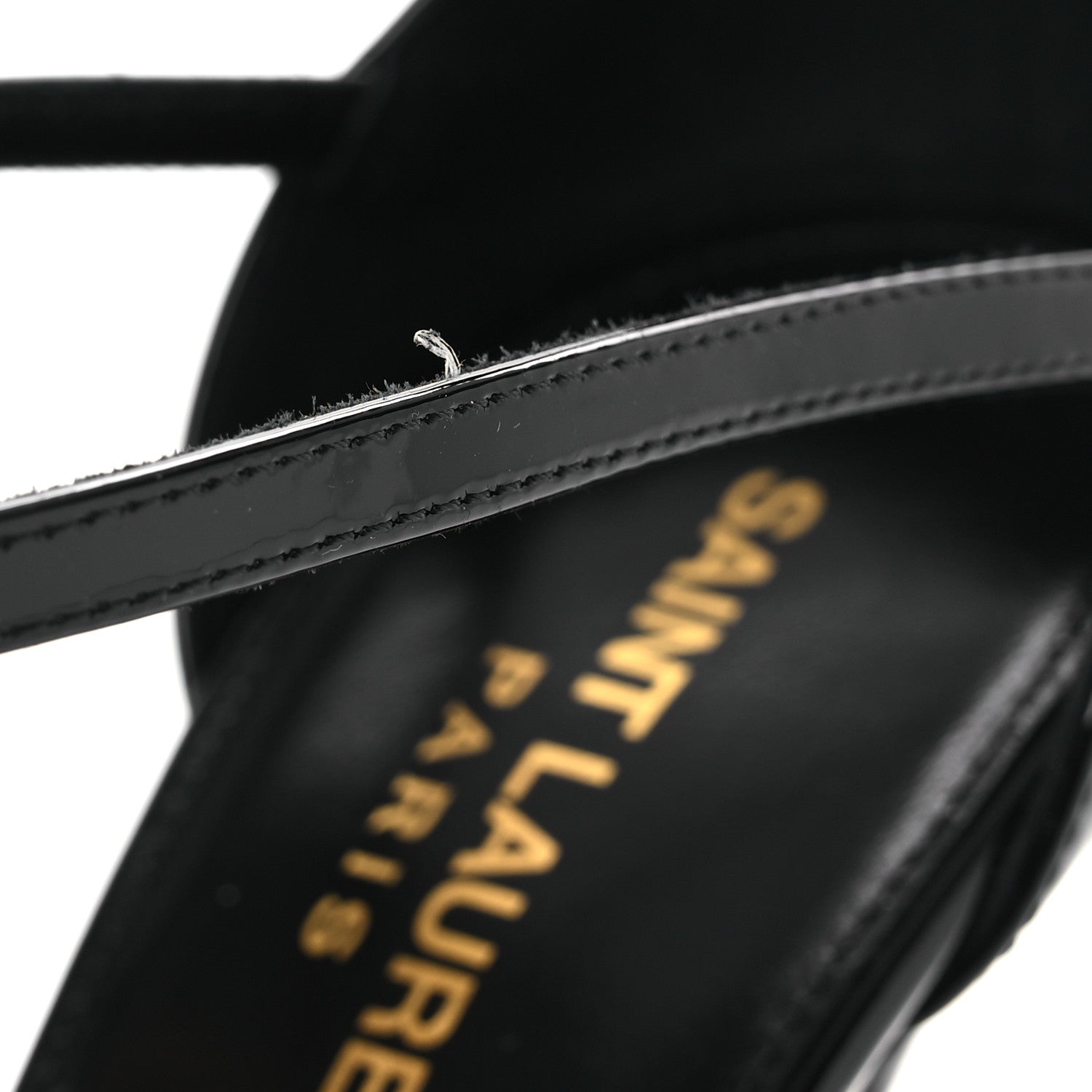 Saint Laurent Patent Cassandra 100 Ankle Strap Sandals 38.5 Black 12 of 13