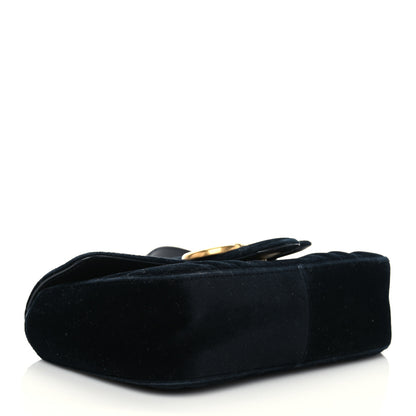 Gucci Velvet Matelasse Mini GG Marmont Shoulder Bag Black 4 of 7