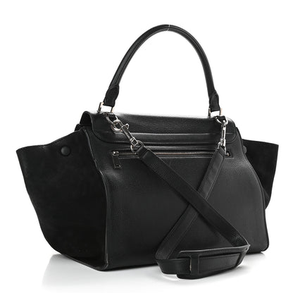 Celine Drummed Calfskin Suede Large Trapeze Black 2 of 15