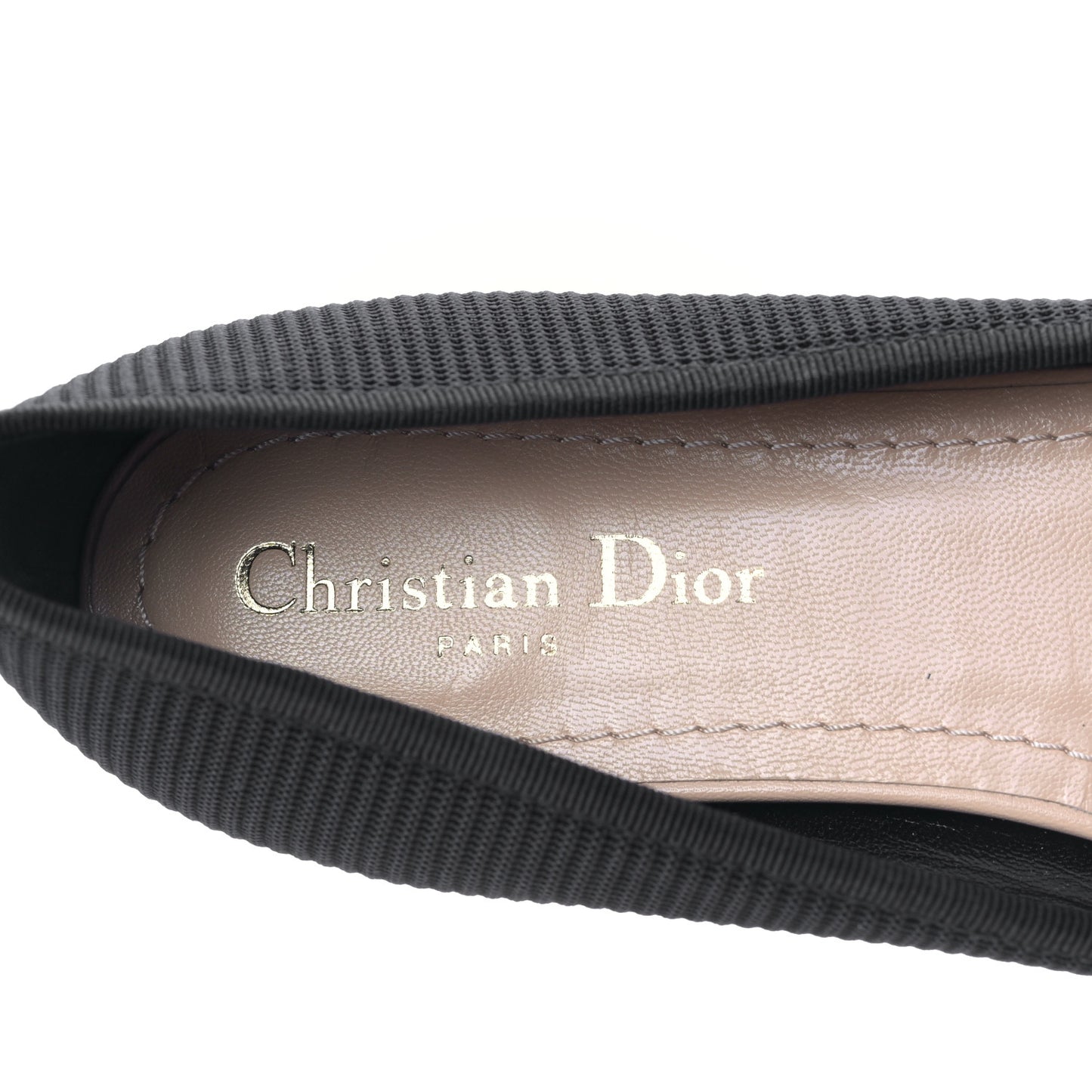 Fabric Ribbon Embroidered J'Adior Ballet Flats 40 Black