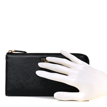 Prada Vitello Move Half Zip Wallet Black 2 of 12