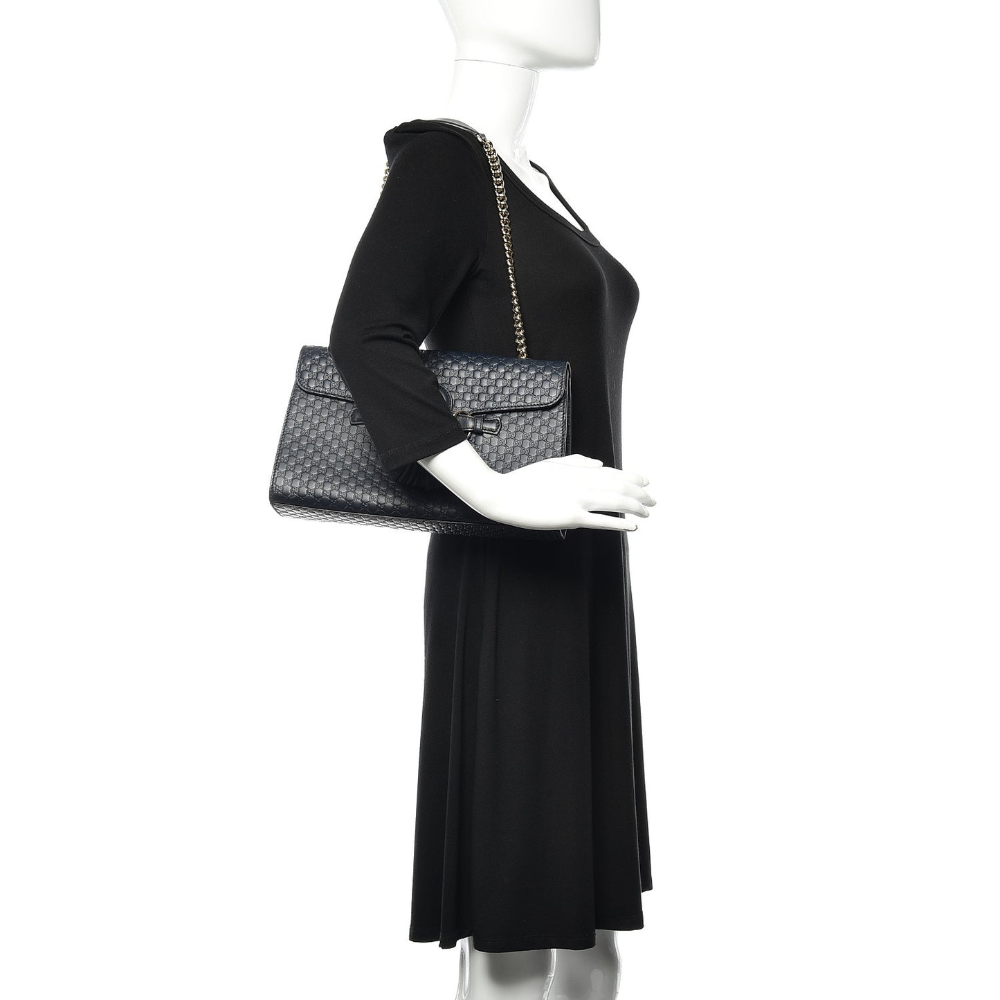 Soft Microguccissima Medium Emily Chain Shoulder Bag Blue