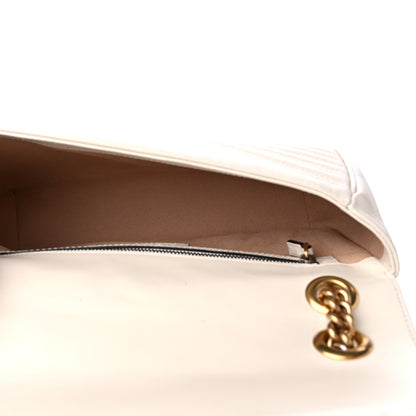Gucci Calfskin Matelasse Small GG Marmont Shoulder Bag White 5 of 9