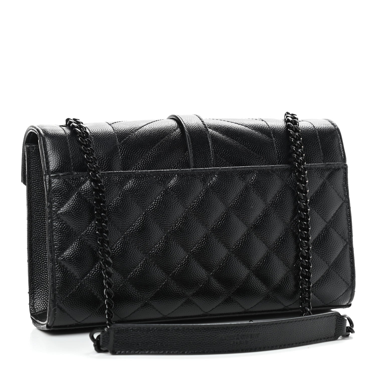 Saint Laurent Grain De Poudre Textured Mixed Matelasse Triquilt Small Monogram Satchel Black 3 of 10