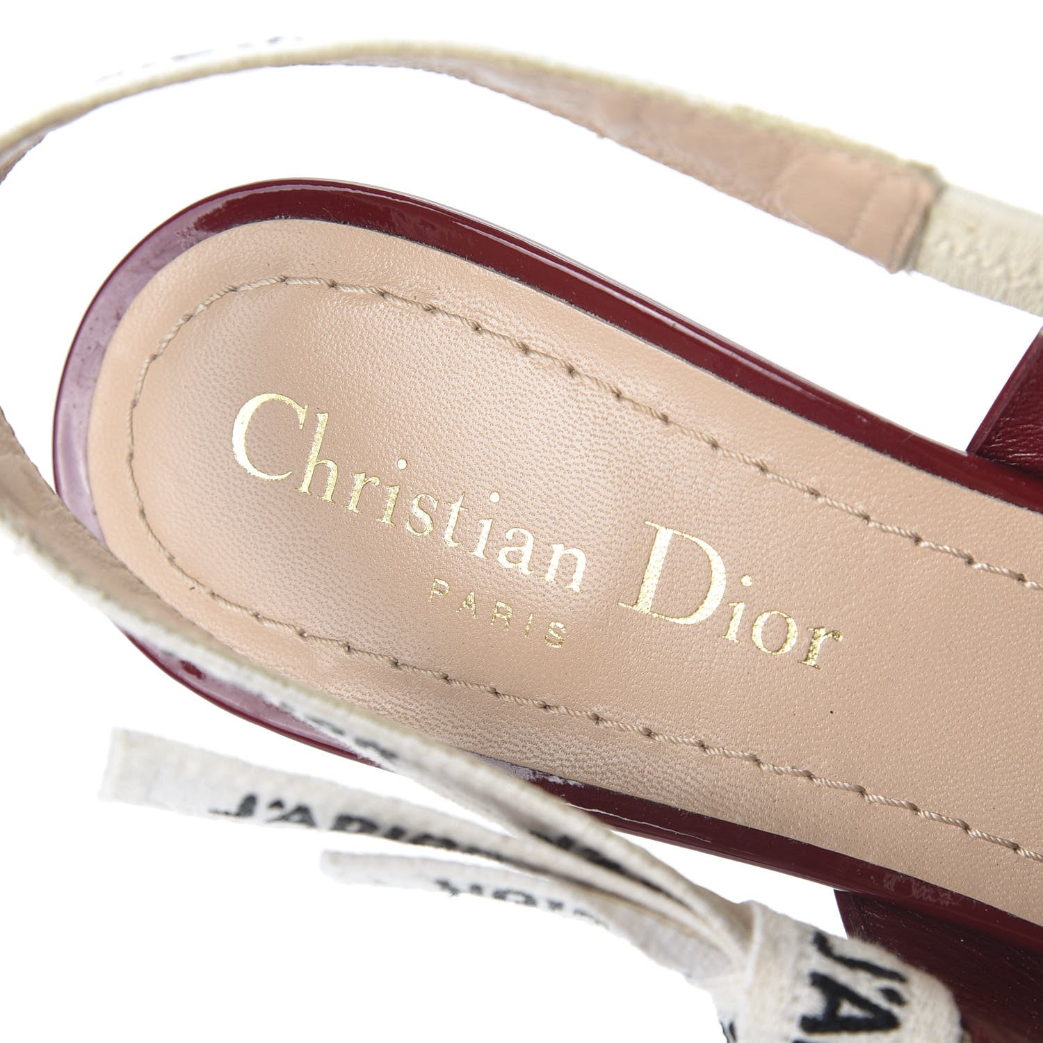 Christian Dior Patent Ribbon J'Adior Slingback 65mm Pumps 36.5 Scarlet 10 of 11