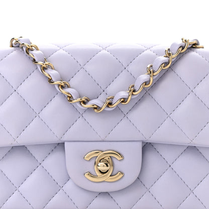 Chanel Lambskin Quilted Mini Rectangular Flap Light Purple 7 of 10